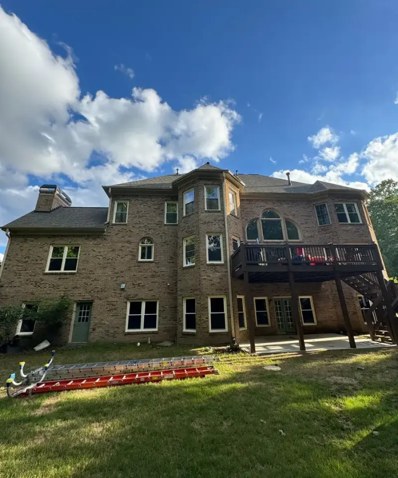 Large two-story Georgia home during window replacement project